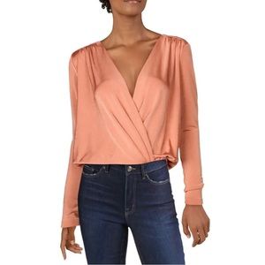 Intimately Free People Turnt Brown Surplice Bodysuit